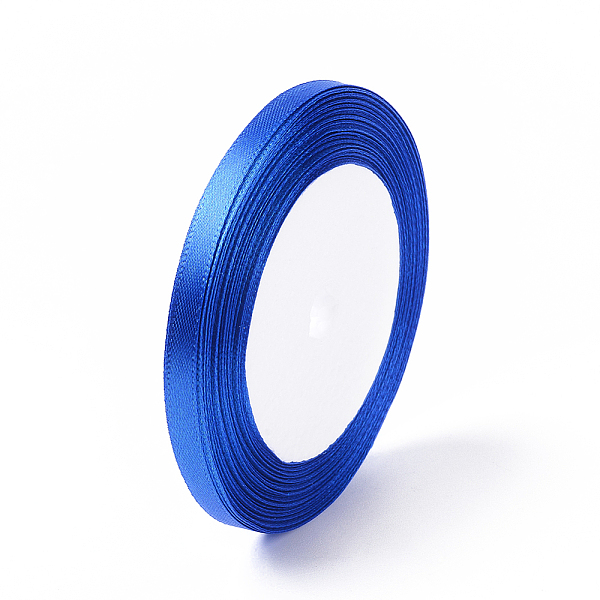 

PandaHall Single Face Satin Ribbon, Polyester Ribbon, Royal Blue, 1/4 inch(6mm), about 25yards/roll(22.86m/roll), 10rolls/group...