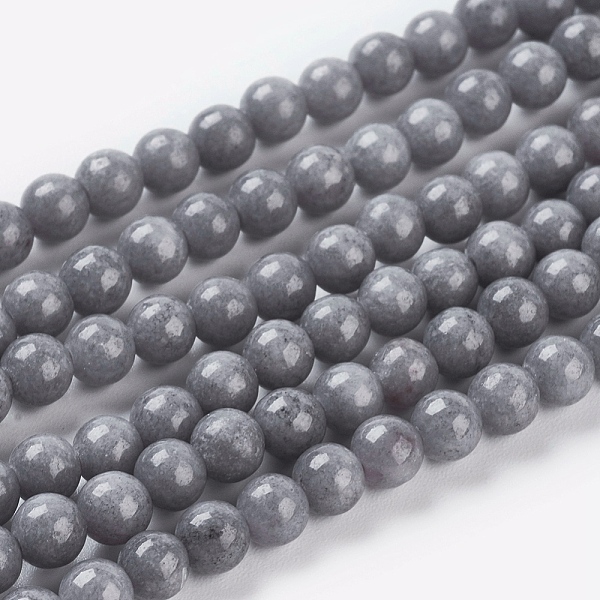 

PandaHall Natural Mashan Jade Beads Strands, Dyed, Round, Gray, 4mm, Hole: 0.7mm, about 96pcs/strand, 15.5 inch Mashan Jade Round Gray