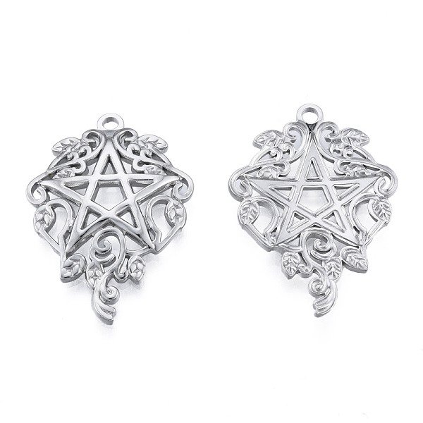 

PandaHall 201 Stainless Steel Pendants, Star, Stainless Steel Color, 35x24.5x3mm, Hole: 2mm 201 Stainless Steel Star