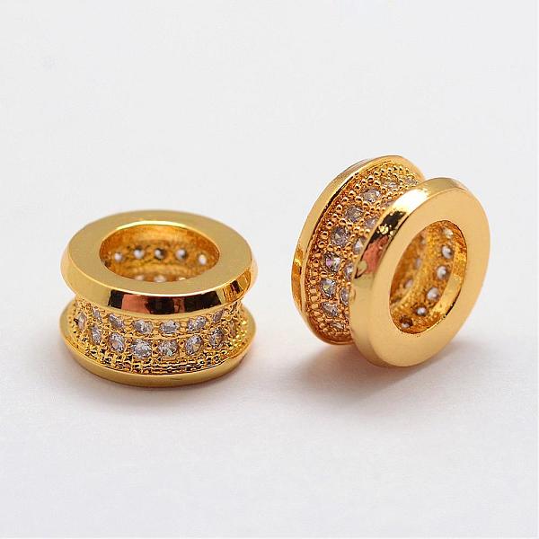 

PandaHall Brass Micro Pave Cubic Zirconia Beads, Column, Large Hole Beads, Lead Free & Nickel Free, Golden, 10x5.5mm, Hole: 6mm Brass+Cubic...