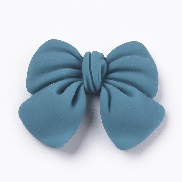 

PandaHall Flatback Resin Cabochons, Bowknot, for DIY Accessories Making, Steel Blue, 24x29x6mm Resin Bowknot Blue