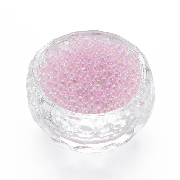 

PandaHall DIY 3D Nail Art Decoration Mini Glass Beads, Tiny Caviar Nail Beads, AB Color Plated, Round, Pearl Pink, 2mm, about 450g/bag Glass...