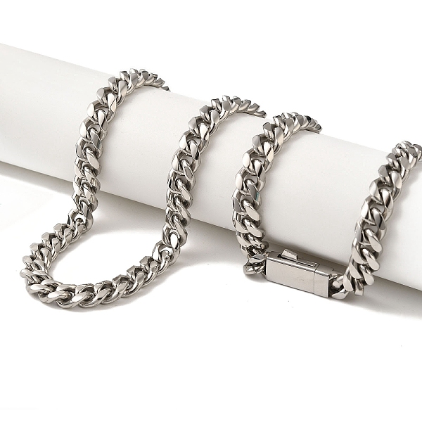 

PandaHall 304 Stainless Steel Curb Necklaces, Stainless Steel Color, 23.54 inch(59.8cm) 304 Stainless Steel