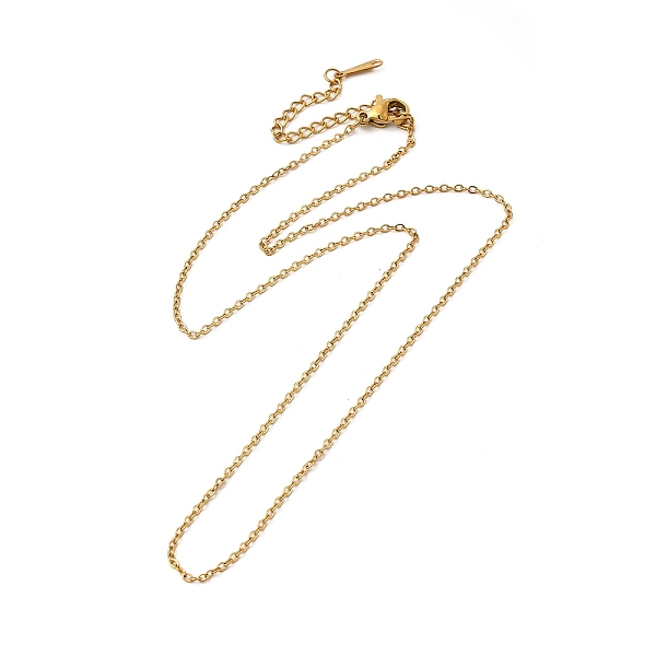

PandaHall Ion Plating(IP) 304 Stainless Steel Cable Chain Necklace for Women, Real 14K Gold Plated, 15.94 inch(40.5cm) 304 Stainless Steel
