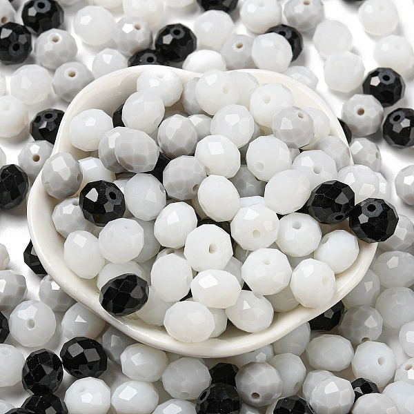 

PandaHall Glass Beads, Faceted, Rondelle, Black, 10x8mm, Hole: 1mm, about 67pcs/60g Glass Rondelle Black