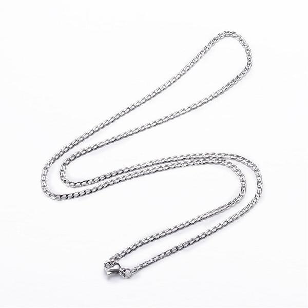 

PandaHall 304 Stainless Steel Curb Chain Necklaces, with Lobster Claw Clasps, Stainless Steel Color, 19.7 inch(50cm), 2mm 304 Stainless...