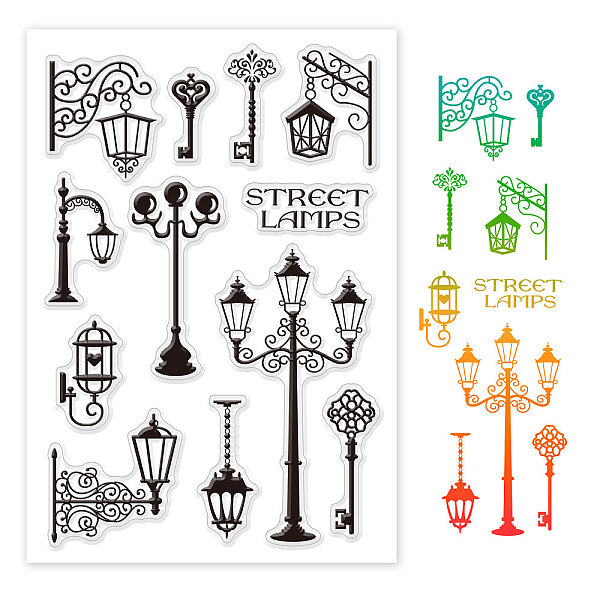 PandaHall TPR Stamps, with Acrylic Board, for Imprinting Metal, Plastic, Wood, Leather, Light Pattern, 16x11cm Acrylic Others