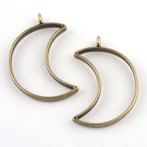 

PandaHall Rack Plating Alloy Open Back Bezel Pendants, For DIY UV Resin, Epoxy Resin, Pressed Flower Jewelry, Moon, Cadmium Free & Nickel...