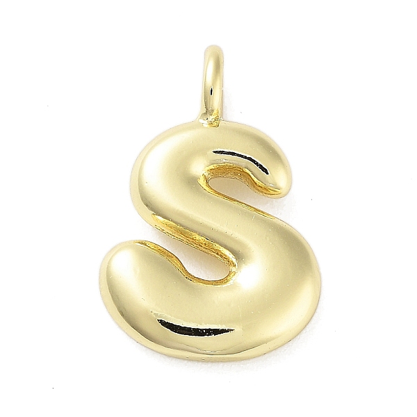 

PandaHall Rack Plating Brass Pendants, Cadmium Free & Lead Free, Long-Lasting Plated, Real 18K Gold Plated, Letter S, 18.5x12.5x4.5mm, hole...