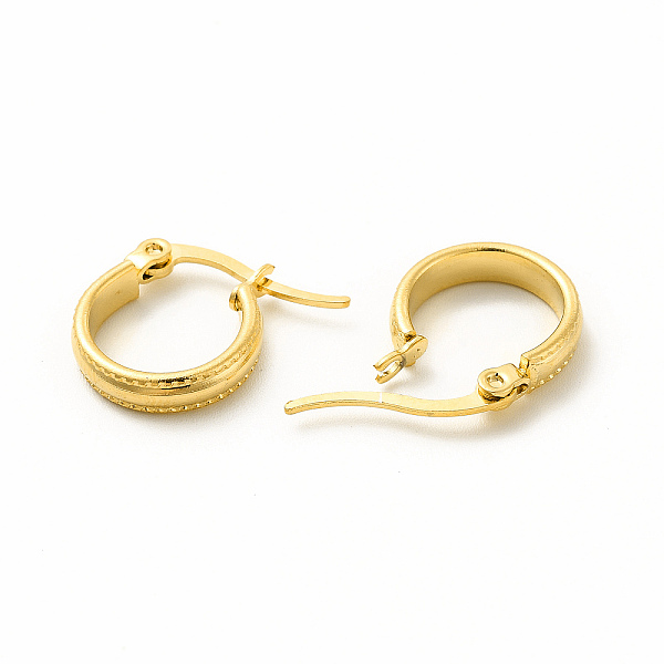 

PandaHall 201 Stainless Steel Hoop Earrings with 304 Stainless Steel Pin for Women, Golden, 29x32x2mm, Pin: 0.6x1mm 201 Stainless Steel Ring