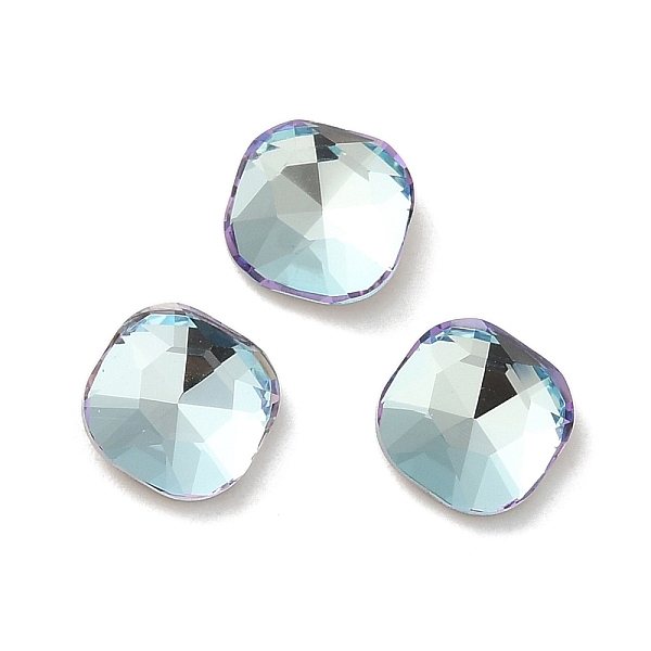 

PandaHall Glass Rhinestone Cabochons, Point Back & Back Plated, Faceted, Square, Light Azore, 7x7x3mm Glass Rhinestone Square Blue