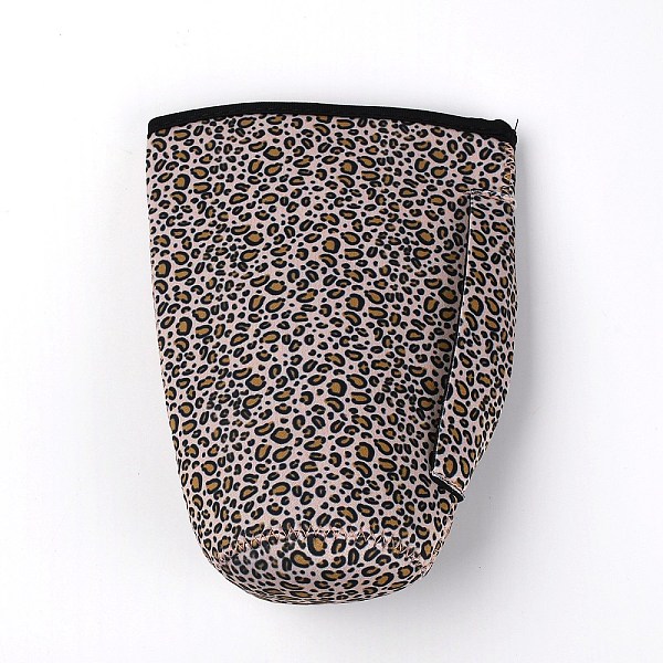 

PandaHall Neoprene Cup Sleeve, Leopard Print Pattern, 193x150x95x4mm Synthetic Rubber