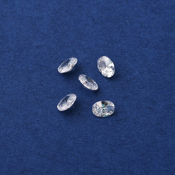 

PandaHall Oval-Shaped Cubic Zirconia Cabochons, Faceted & Point Back, Clear, 3x4x2mm Cubic Zirconia Oval Clear