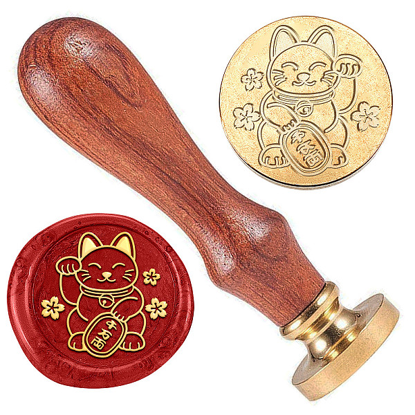 

PandaHall Wax Seal Stamp Set, Brass Sealing Wax Stamp Head, with Wood Handle, for Envelopes Invitations, Gift Card, Cat Shape, 83x22mm...