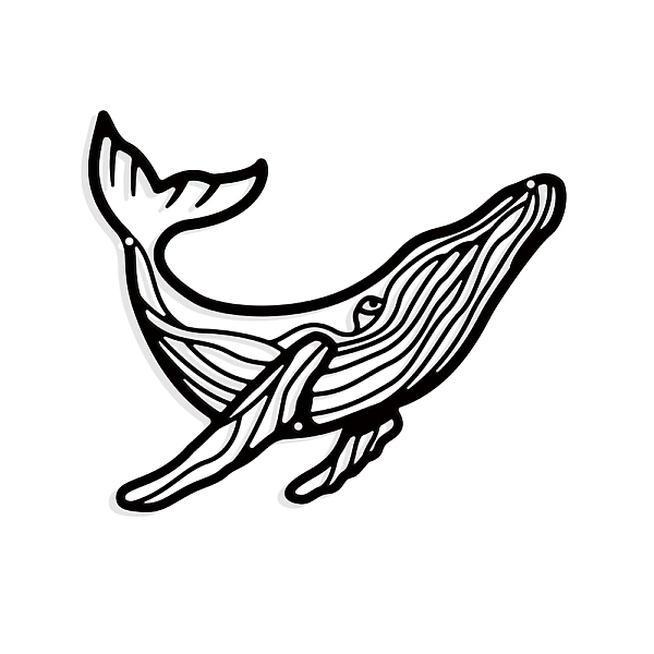 

PandaHall Iron Wall Art Decorations, for Front Porch, Living Room, Kitchen, Matte Style, Whale, 250x300x1mm Iron Whale