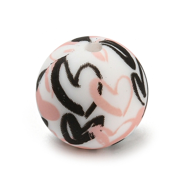 

PandaHall Silicone Beads, Round, Heart, 15mm, Hole: 2mm Silicone Heart