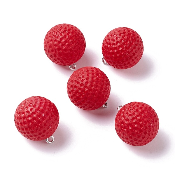 

PandaHall Plastic Pendants, with Platinum Tone Iron Loops, Uneven Tennis and Rugby, Crimson, 23x20mm, Hole: 2mm Plastic Round Pink
