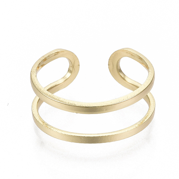 

PandaHall Brass Cuff Finger Rings, Open Rings, Nickel Free, Real 18K Gold Plated, US Size 6(16.5mm) Brass