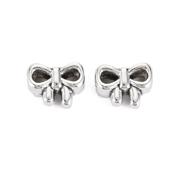 

PandaHall Alloy Bead Enamel Settings, Cadmium Free & Lead Free, Bowknot, Antique Silver, 12x14.5x7mm, Hole: 3.5mm Alloy Bowknot