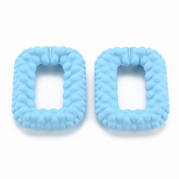 

PandaHall Opaque Spray Painted Acrylic Quick Link Connectors, Rectangle, Cornflower Blue, 35x26x7mm, Inner Diameter: 10.5x19.5mm Acrylic...