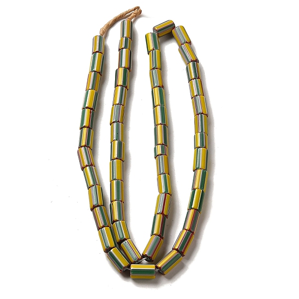 

PandaHall Handmade Nepalese Lampwork Beads, Column with Stripe, Medium Sea Green, 6~14x5~8mm, Hole: 1.4~3mm, about 52~78pcs/strand...