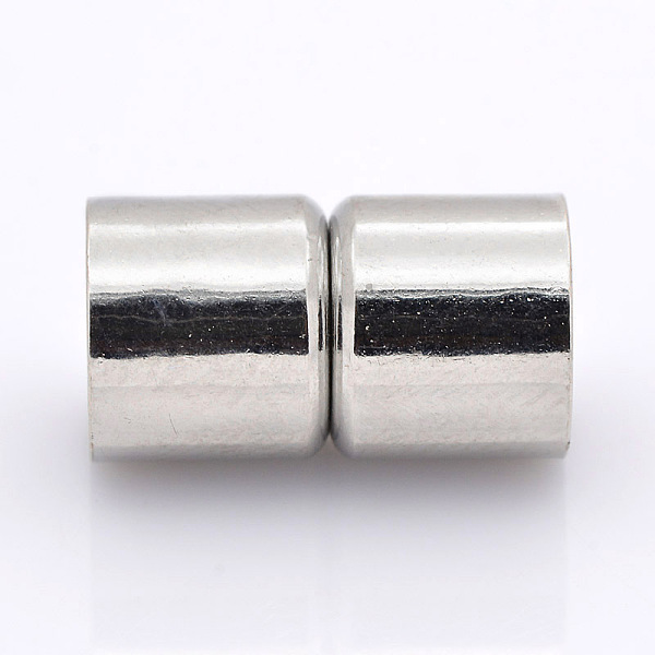 

PandaHall Column Brass Magnetic Clasps with Glue-in Ends, Platinum, 20x11mm, Hole: 10mm Brass Column