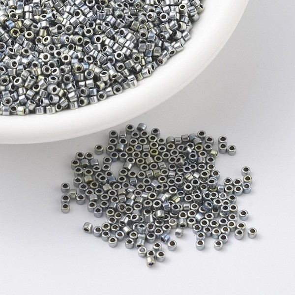 

PandaHall MIYUKI Delica Beads, Cylinder, Japanese Seed Beads, 11/0, (DB0545) Silver Blue Gold Iris(Palladium Plated AB), 1.3x1.6mm, Hole...