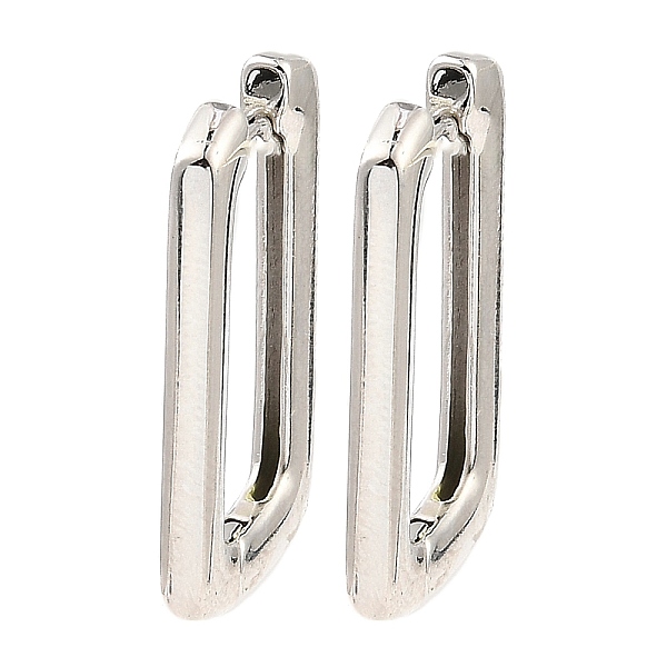 

PandaHall Brass Hoop Earrings, Rectangle, Platinum, 23.5x15x2.5mm Brass Rectangle