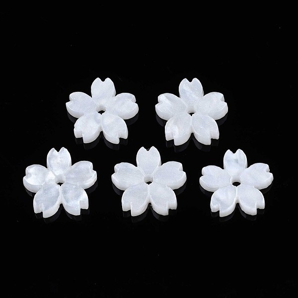 

PandaHall Opaque Acrylic Beads, Sakura, White, 10.5x11x2mm, Hole: 1.2mm Acrylic Flower White