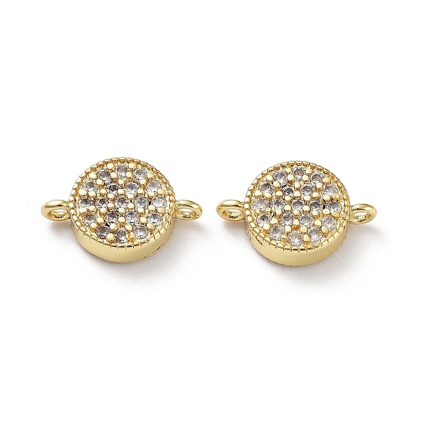 

PandaHall Rack Plating Brass Micro Pave Clear Cubic Zirconia Connector Charms, Flat Round Links, Long-Lasting Plated, Lead Free & Cadmium...