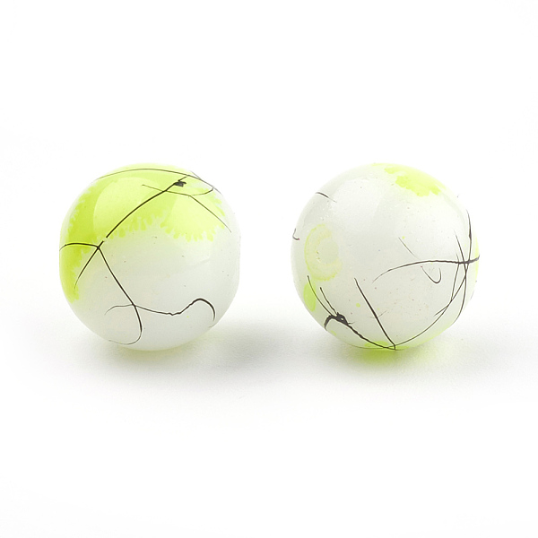 

PandaHall Drawbench & Baking Painted Glass Beads Strands, Round, Green Yellow, 16mm, Hole: 1.5mm, about 50pcs/strand, 31.4 inch Glass Round...