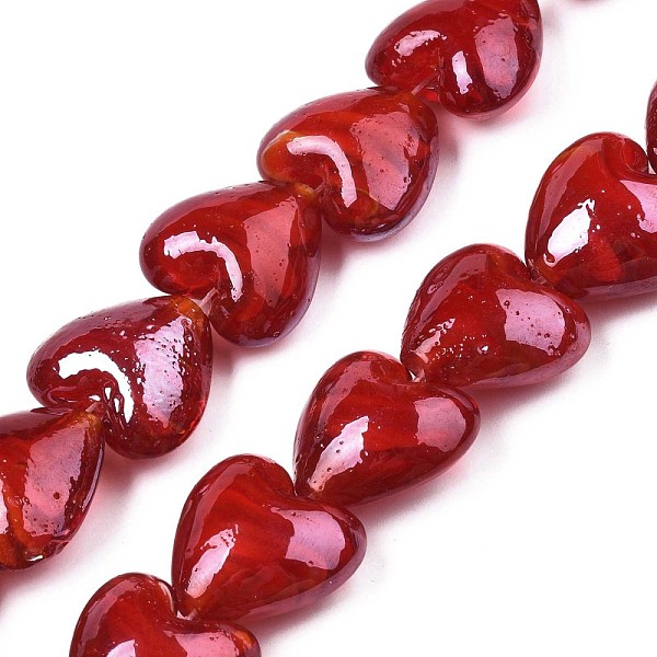 

PandaHall Handmade Lampwork Beads, Mother's Day Jewelry Making, Heart, Dark Red, 20x20x12mm, Hole: 1~2mm Lampwork Heart