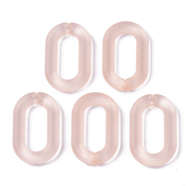 

PandaHall Transparent Acrylic Linking Rings, Quick Link Connectors, for Cable Chains Making, Oval, Frosted, Light Salmon, 27x16.5x4mm, Inner..., Red