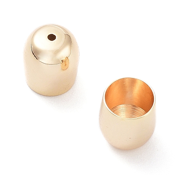 

PandaHall Brass Cord Ends, End Caps, Column, Real 18K Gold Plated, 7x6mm, Hole: 0.8mm, Inner Diameter: 5mm Brass Column