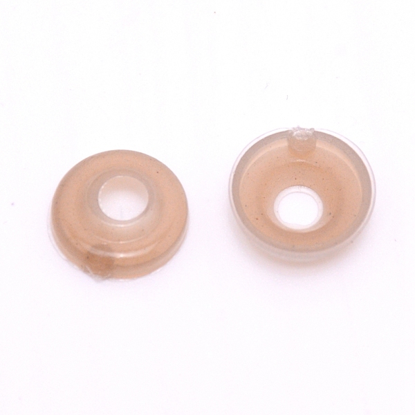 

PandaHall Plastic Pads, for Craft Plastic Doll Eyes, Tan, 13x3.5mm, Hole: 5mm Plastic Orange