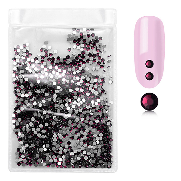 

PandaHall Flat Back Glass Rhinestone Cabochons, Nail Art Decoration Accessories, Half Round, Amethyst, 2.7~2.8mm, about 1440pcs/bag..., Purple