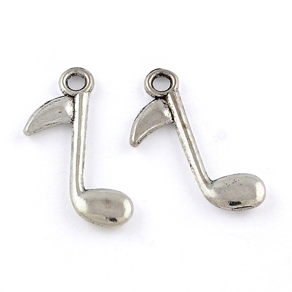 

PandaHall Tibetan Style Zinc Alloy Pendants, Lead Free & Cadmium Free, Musical Note, Antique Silver, 24x15x2mm, Hole: 2mm, about 625pcs/500g...