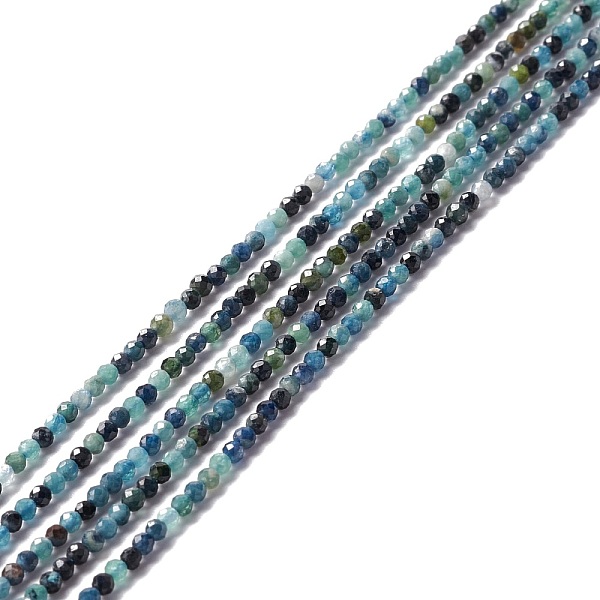 

PandaHall Natural Blue Tourmaline Beads Strands, Faceted, Round, 2mm, Hole: 0.5mm, about 208pcs/strand, 15.35''(39cm) Tourmaline Round