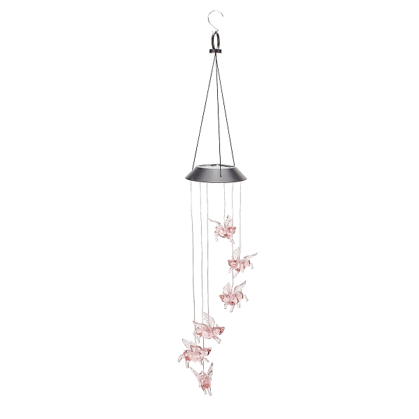 

PandaHall LED Solar Powered Flying Pig Wind Chime, Waterproof, with Resin and Iron Findings, for Outdoor, Garden, Yard, Festival Decoration..., Pink
