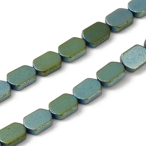

PandaHall Electroplated Synthetic Non-Magnetic Hematite Beads Strands, Oval, Green Plated, 4.5~5x3~3.5x1mm, Hole: 0.5mm, about 85pcs/strand...
