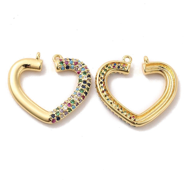

PandaHall Brass Micro Pave Cubic Zirconia Pendants, Heart Charm, Golden, Colorful, 21.5x23.5x2.5mm, Hole: 1.5mm Brass+Cubic Zirconia Heart