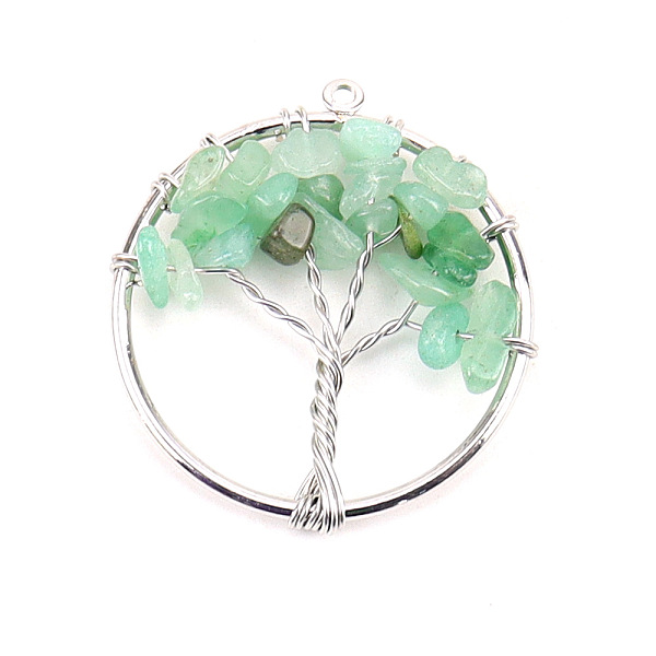 Natural Green Aventurine Tree fo Life Pendants