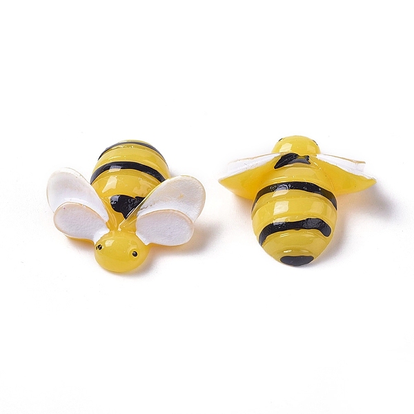 

PandaHall Flatback Resin Cabochons, Bees, for Scrapbooking Embellishments Craft Jewelry Making, Yellow, 21.2x22x8mm Resin Bees Yellow