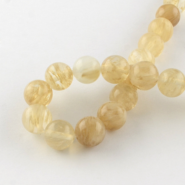 

PandaHall Coffee Watermelon Stone Glass Round Bead Strands, Cornsilk, 12mm, Hole: 1.5mm, about 33pcs/strand, 15.3 inch Other Watermelon..., Gold