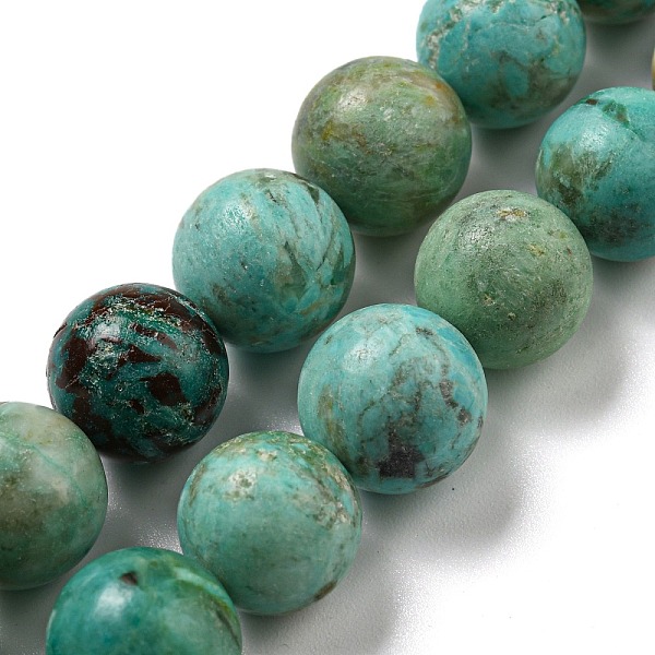 

PandaHall Natural Peruvian Turquoise(Jasper) Beads Strands, Grade A, Round, 10mm, Hole: 1mm, about 41pcs/strand, 15.59''(39.6cm) Peruvian...