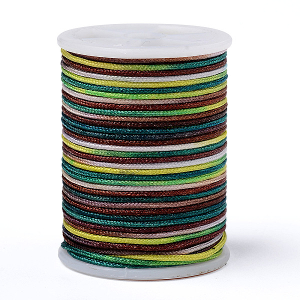 

PandaHall Segment Dyed Polyester Thread, Braided Cord, Colorful, 1mm, about 7.65 yards(7m)/roll Polyester