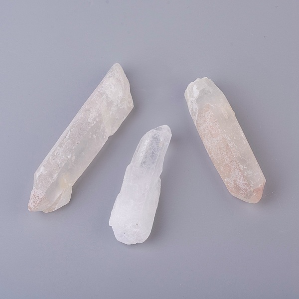 

PandaHall Natural Quartz Crystal Beads, No Hole/Undrilled, Nuggets, White, 70~125x20~38mm Quartz Crystal Nuggets White