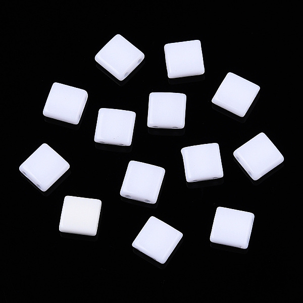 

PandaHall Opaque Acrylic Slide Charms, Square, White, 5.2x5.2x2mm, Hole: 0.8mm. Acrylic Square White