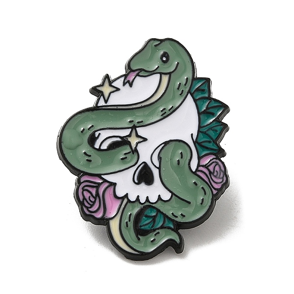 

PandaHall Enamel Pin, Black Alloy Brooches for Backpack Clothes, Snake, Dark Sea Green, 30x22x1.5mm Alloy+Enamel Snake