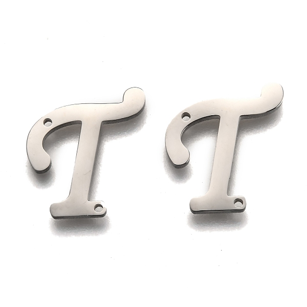 

PandaHall 304 Stainless Steel Links Connectors, Letter, Letter.T, 16.5x15x1.5mm, Hole: 0.9mm 304 Stainless Steel Letter T